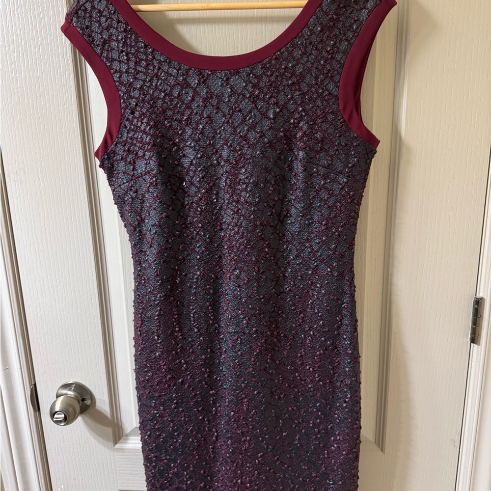 Frank Lyman Elegant Burgundy Sleeveless Dress